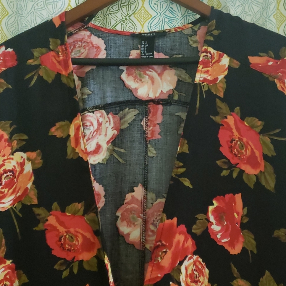 Floral Print Kimono